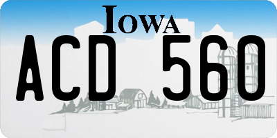 IA license plate ACD560