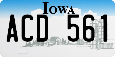 IA license plate ACD561