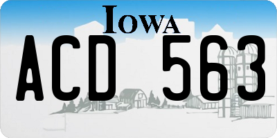 IA license plate ACD563