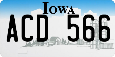 IA license plate ACD566