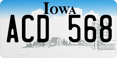 IA license plate ACD568