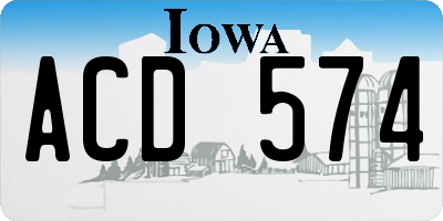 IA license plate ACD574