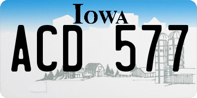 IA license plate ACD577