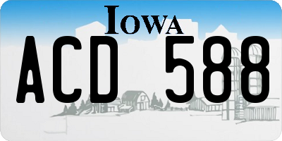 IA license plate ACD588