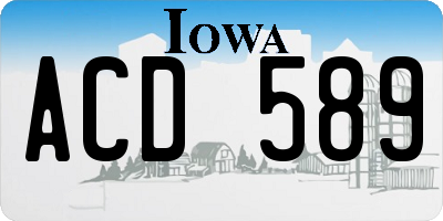 IA license plate ACD589