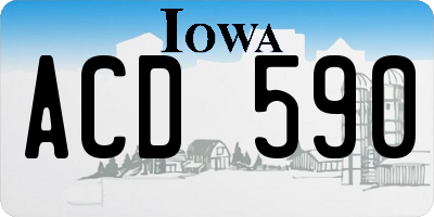 IA license plate ACD590