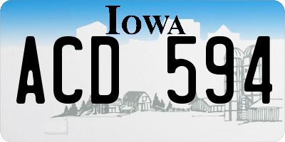 IA license plate ACD594
