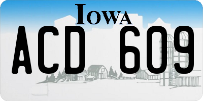 IA license plate ACD609