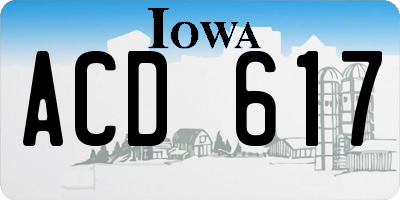 IA license plate ACD617