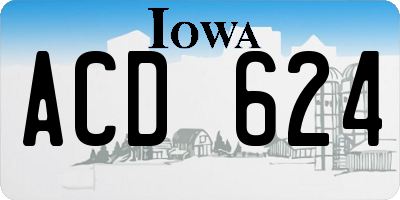 IA license plate ACD624