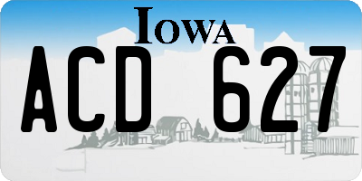 IA license plate ACD627