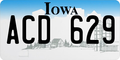 IA license plate ACD629