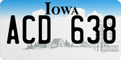 IA license plate ACD638