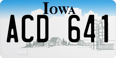 IA license plate ACD641