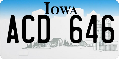 IA license plate ACD646