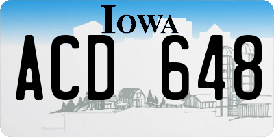 IA license plate ACD648