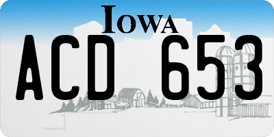 IA license plate ACD653