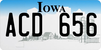 IA license plate ACD656