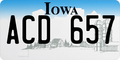 IA license plate ACD657