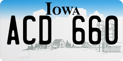IA license plate ACD660
