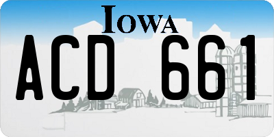 IA license plate ACD661