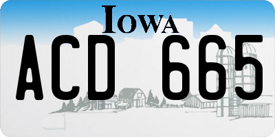 IA license plate ACD665