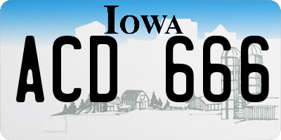 IA license plate ACD666