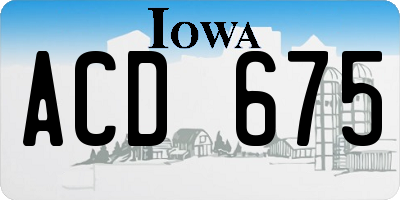 IA license plate ACD675