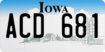 IA license plate ACD681
