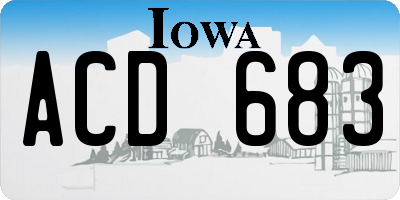 IA license plate ACD683
