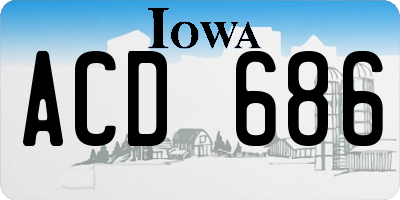 IA license plate ACD686