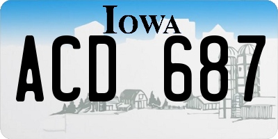 IA license plate ACD687
