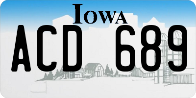 IA license plate ACD689