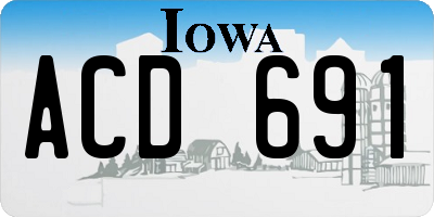IA license plate ACD691