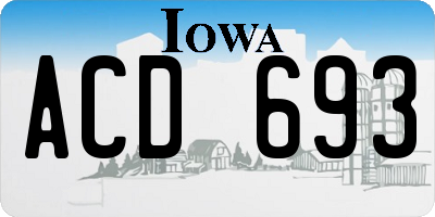 IA license plate ACD693