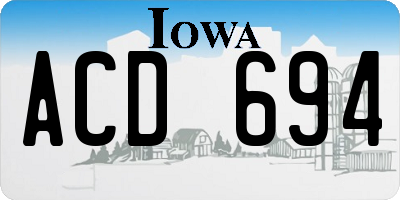 IA license plate ACD694
