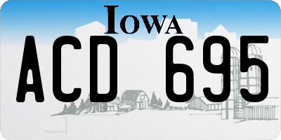 IA license plate ACD695