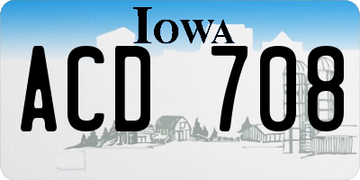 IA license plate ACD708