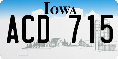 IA license plate ACD715