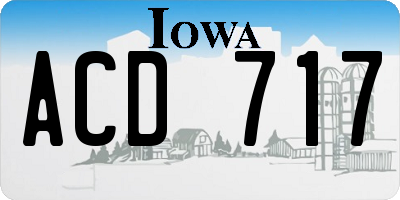 IA license plate ACD717