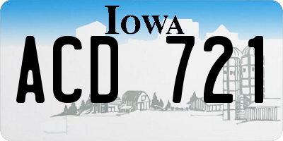 IA license plate ACD721