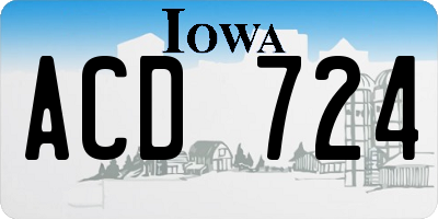 IA license plate ACD724