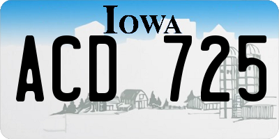 IA license plate ACD725