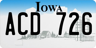 IA license plate ACD726