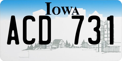 IA license plate ACD731