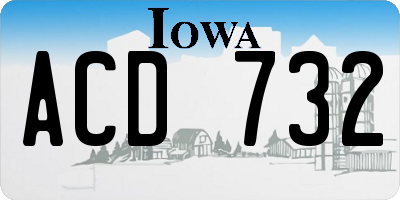 IA license plate ACD732