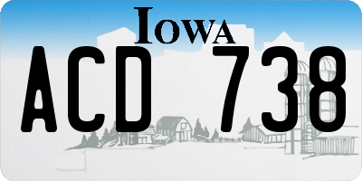 IA license plate ACD738