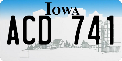 IA license plate ACD741