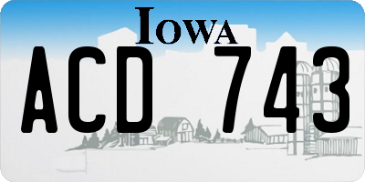 IA license plate ACD743