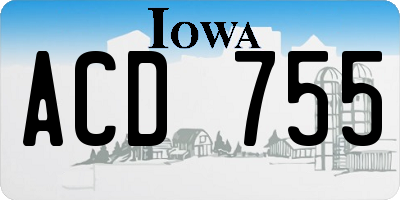 IA license plate ACD755